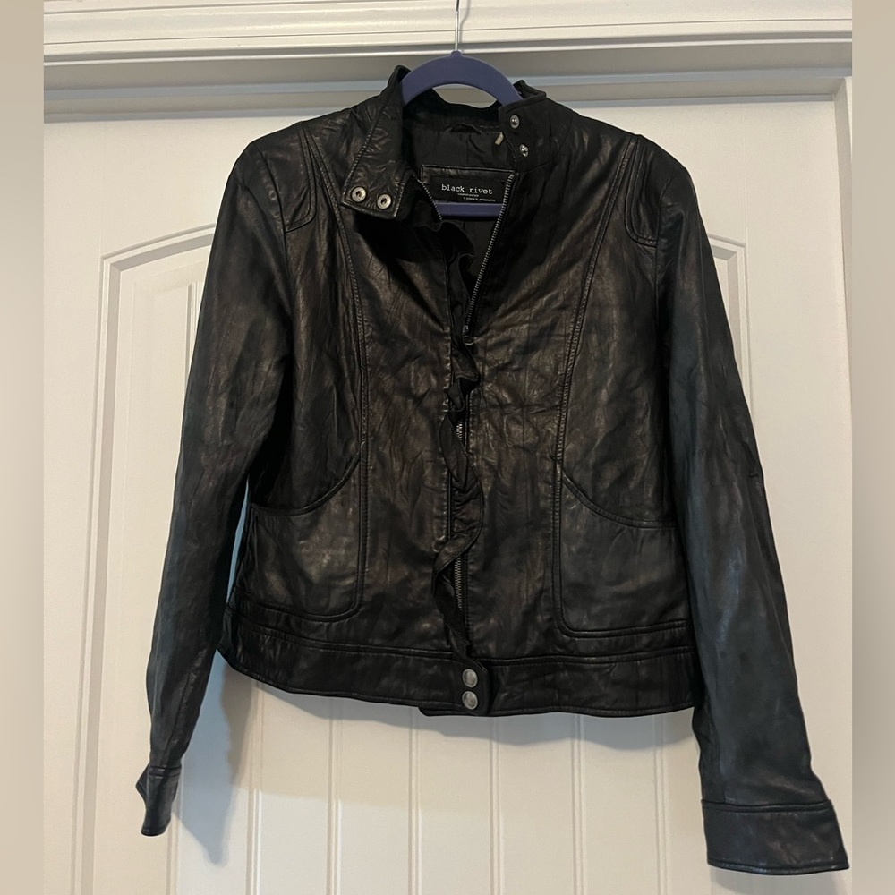 Black leather jacket